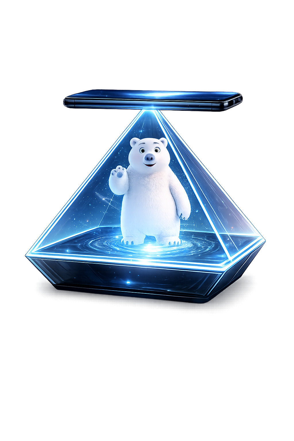 Hologram projection setup illustration
